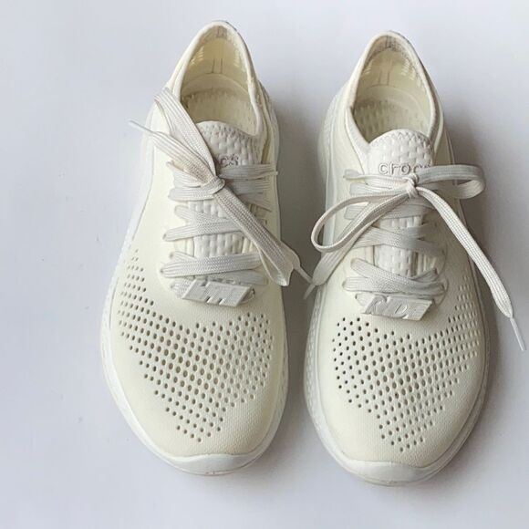 Crocs LiteRide Almost Pacercream Rubber Shoes Size W9 - Picture 1 of 11